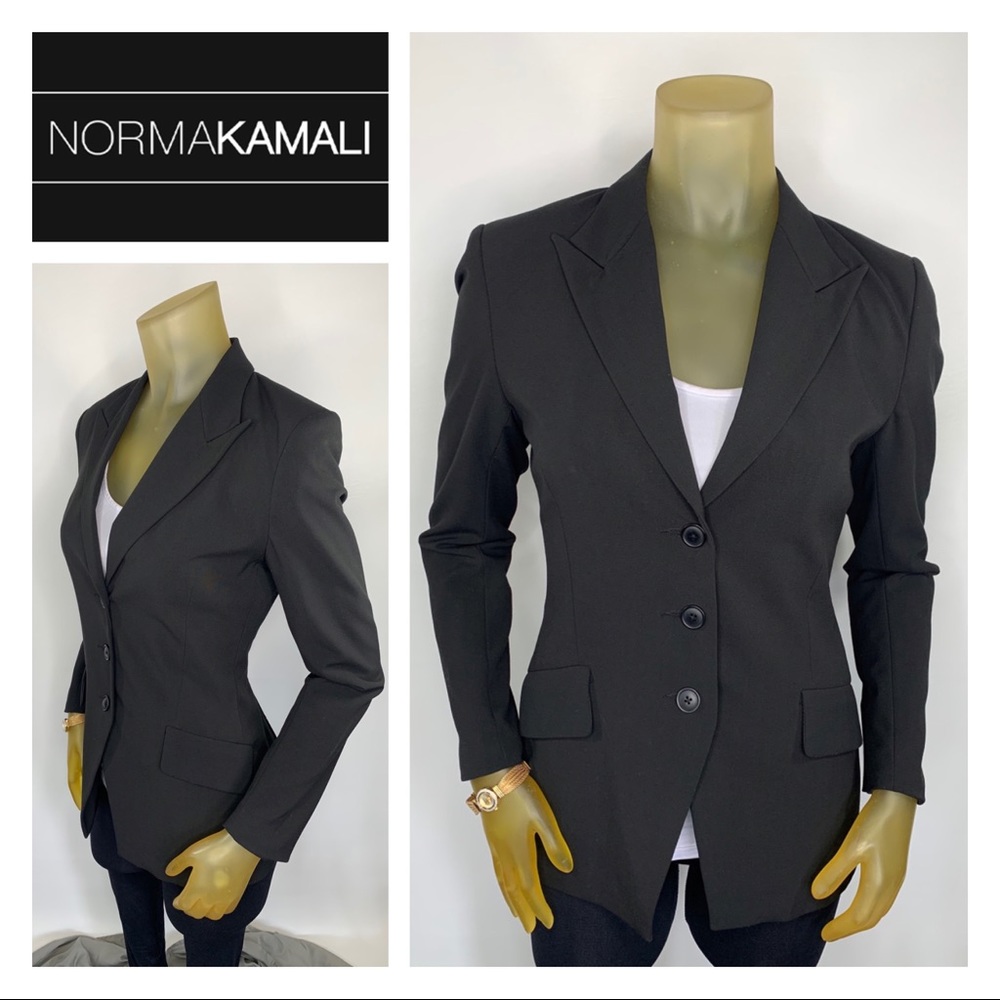 NORMA KAMALI Blazer Jacket Black Career Designer 4